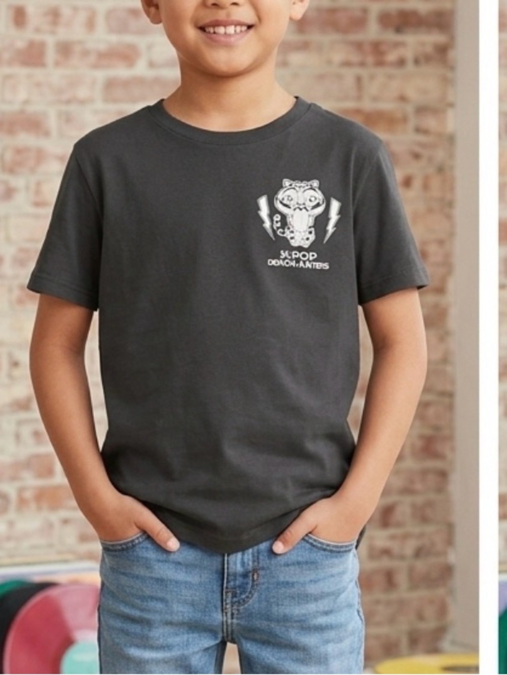 K-Pop Demon Hunters "Derpy Tiger" Charcoal Graphic Tee